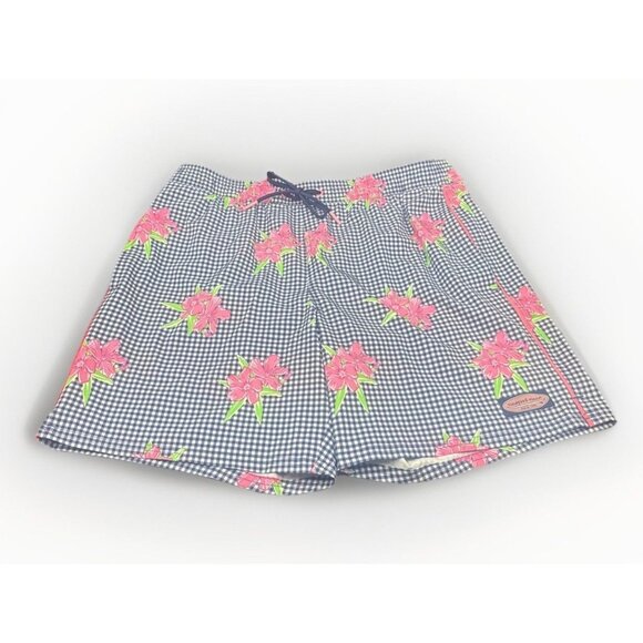 Vineyard Vines Men's 7” Chappy Printed Gingham & Floral Lined Swim Trunks Sz M - Picture 1 of 11